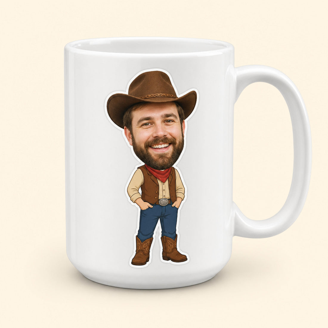 Cowboy Dad custom mug example
